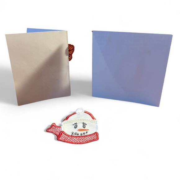 Handmade Holiday Greeting Cards w Removable Quilted Ornaments Bow Sleigh Snowman - Picture 2 of 3
